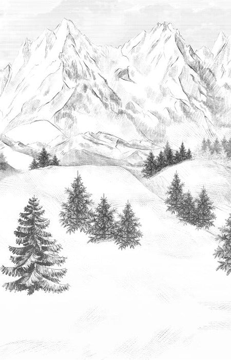 Papier peint montagne sommets de Chamonix, XXL, tendance