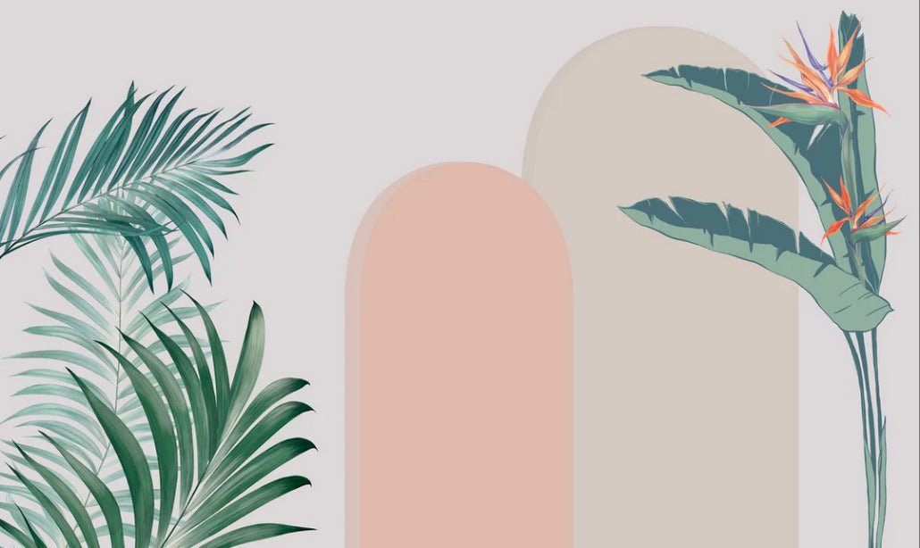 Papier peint chambre arches plantes, XXL, tendance