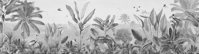 Papier peint mirage tropical noir et blanc