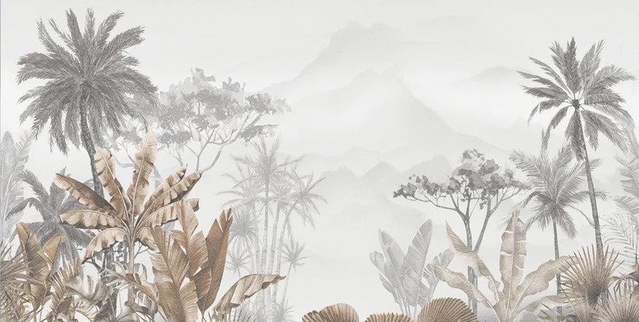 Papier peint tendance tropical sepia