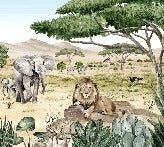 Papier peint enfant savane secrète