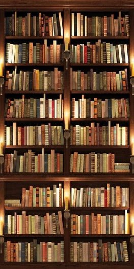 Papier peint trompe l'oeil Authentique Bibliothèque, XXL, tendance