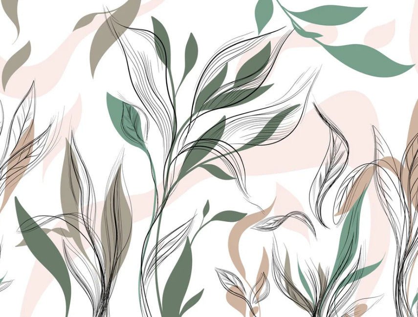 Papier peint panoramique fleur graphique, XXL, tendance