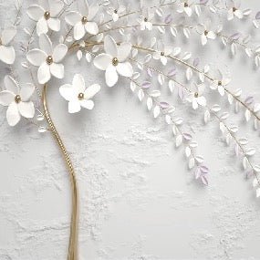 Papier peint panoramique trompe l'oeil arbre fleuri 3D, XXL, tendance