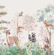 Children's bedroom wallpaper magic nature beige