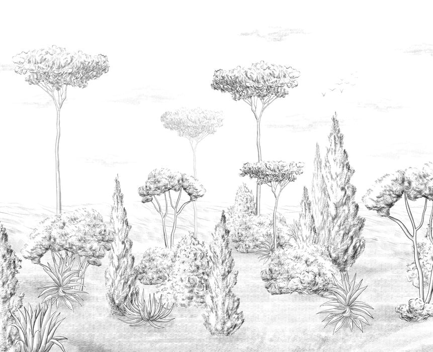 Papier peint panoramique forêt antique, XXL, tendance