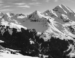 Papier peint montagne noir et blanc les Aravis