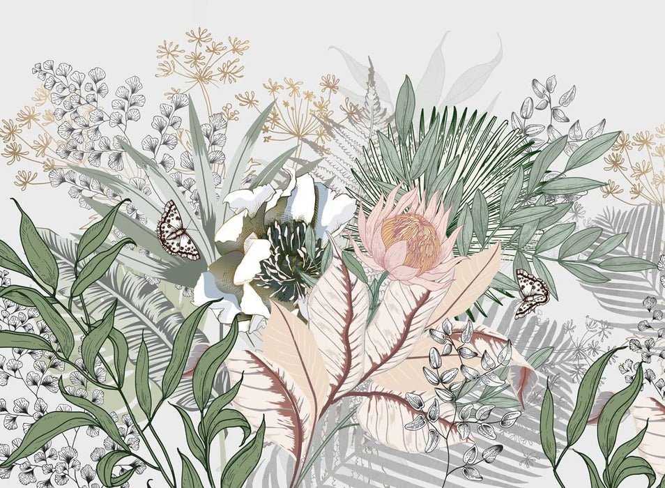 Papier peint panoramique floral botanic, XXL, tendance