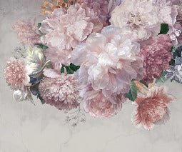 Peonies panoramic wallpaper