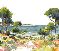 Panoramic summer air wallpaper