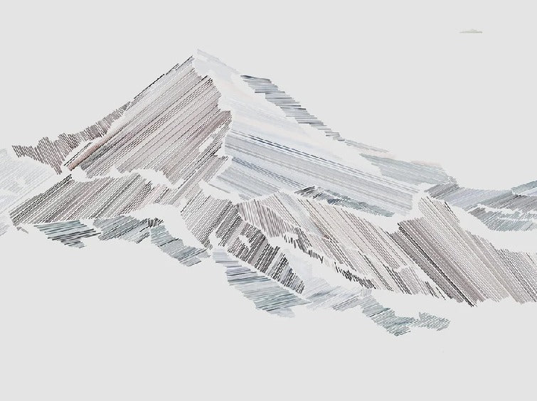 Papier peint restaurant montagne graphique style, XXL, tendance