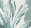 Water green floral fabric panoramic wallpaper