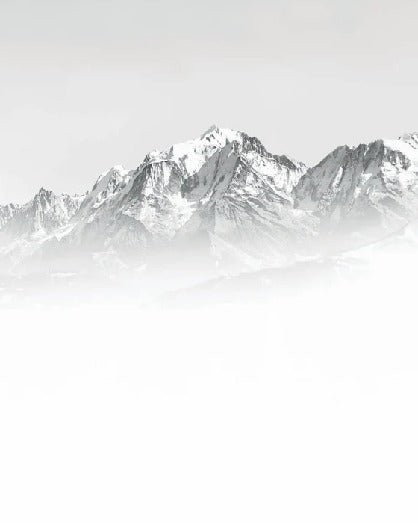 Papier peint Mont Blanc dans la brume noir et blanc