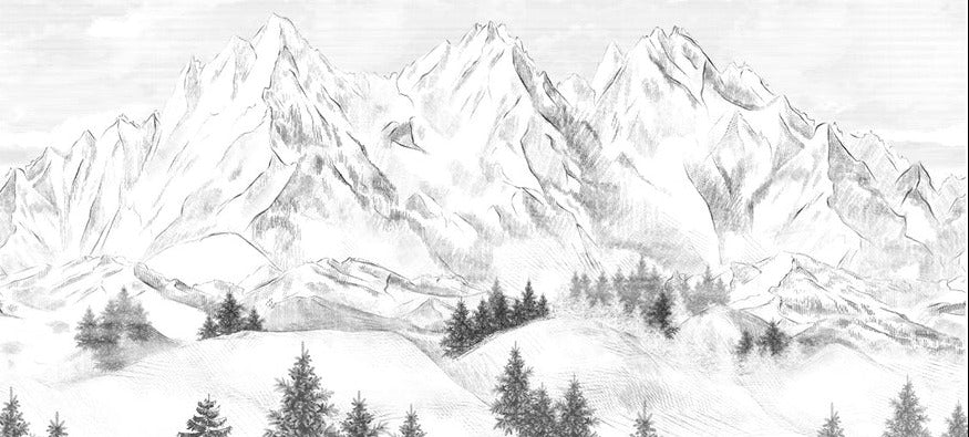 Papier peint montagne sommets de Chamonix