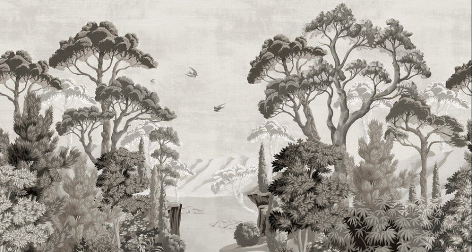 Papier peint panoramique paysage d'autrefois, XXL, tendance