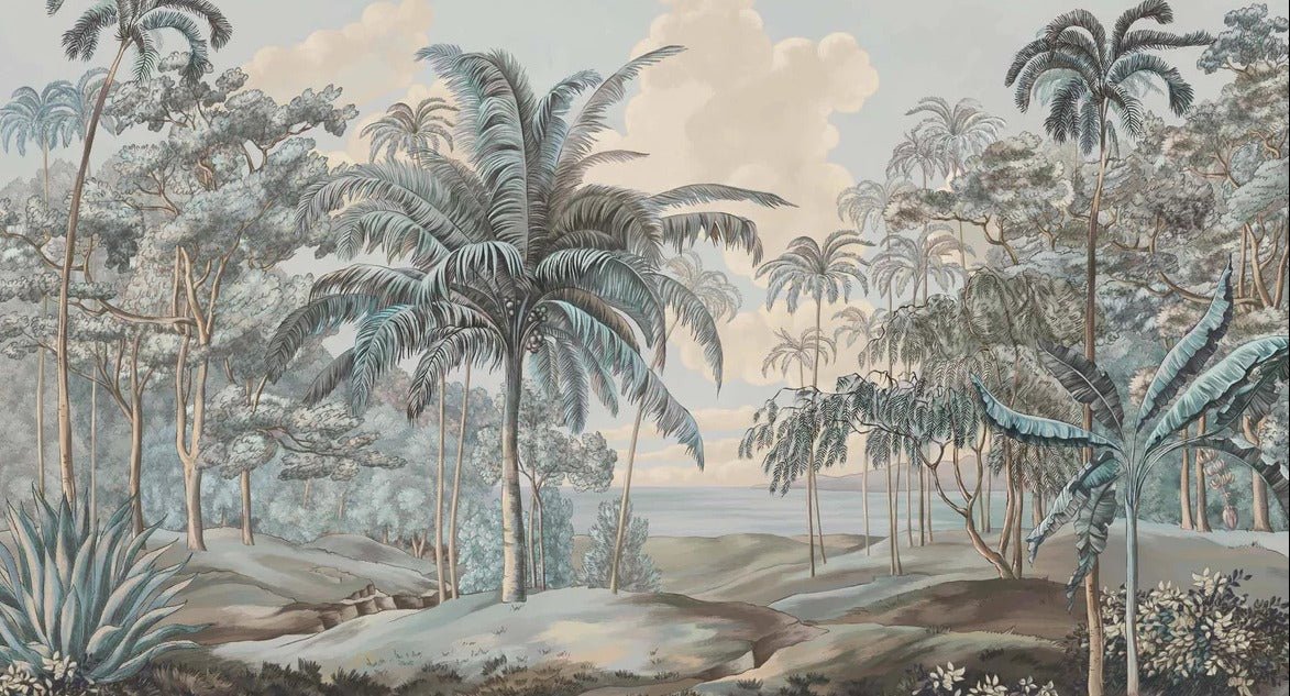 Papier peint paysage Célèbes bleuté, XXL, tendance