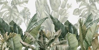 Papier peint panoramique bananier vert, XXL, tendance