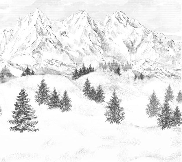 Papier peint montagne sommets de Chamonix