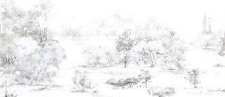 Watercolor pine forest wallpaper