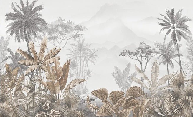 Papier peint tendance tropical sepia, XXL, tendance