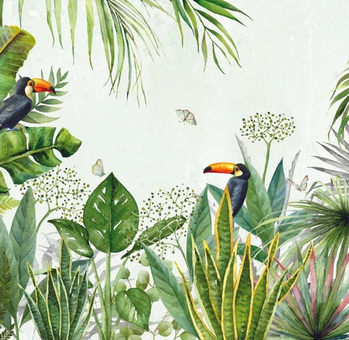 Jungle exotic bird wallpaper