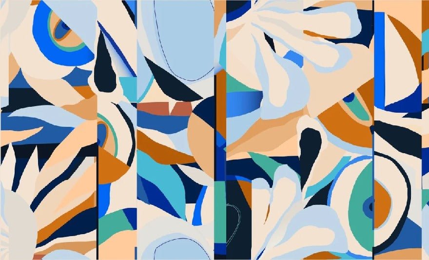 Papier peint abstrait vibrant, XXL, tendance