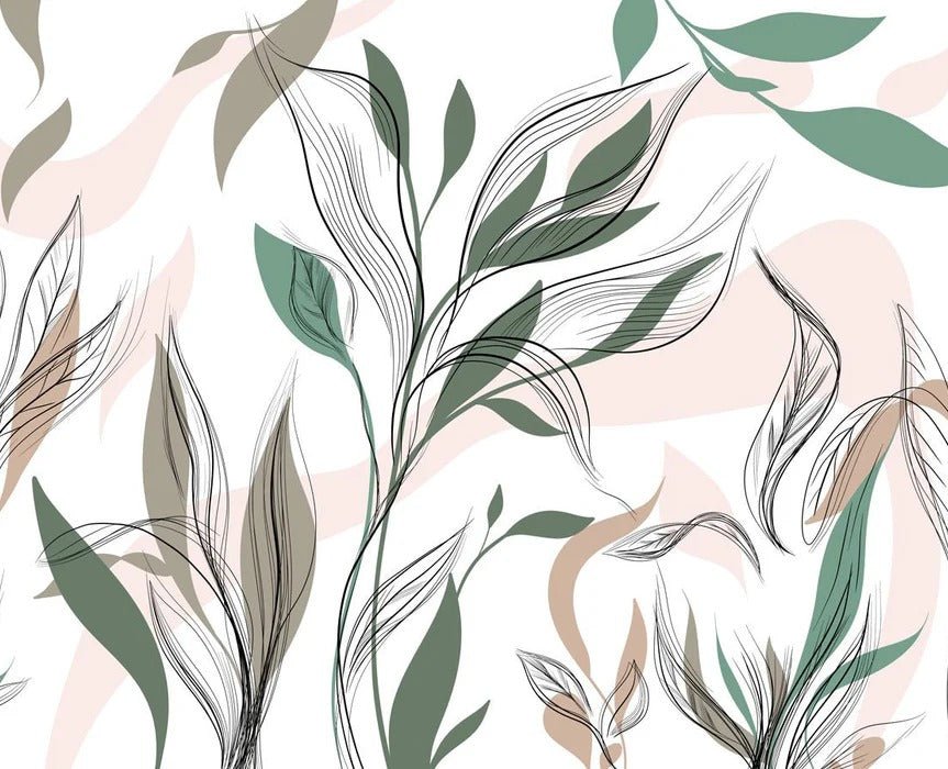 Papier peint panoramique fleur graphique, XXL, tendance