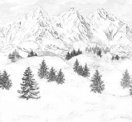 Papier peint montagne sommets de Chamonix, XXL, tendance