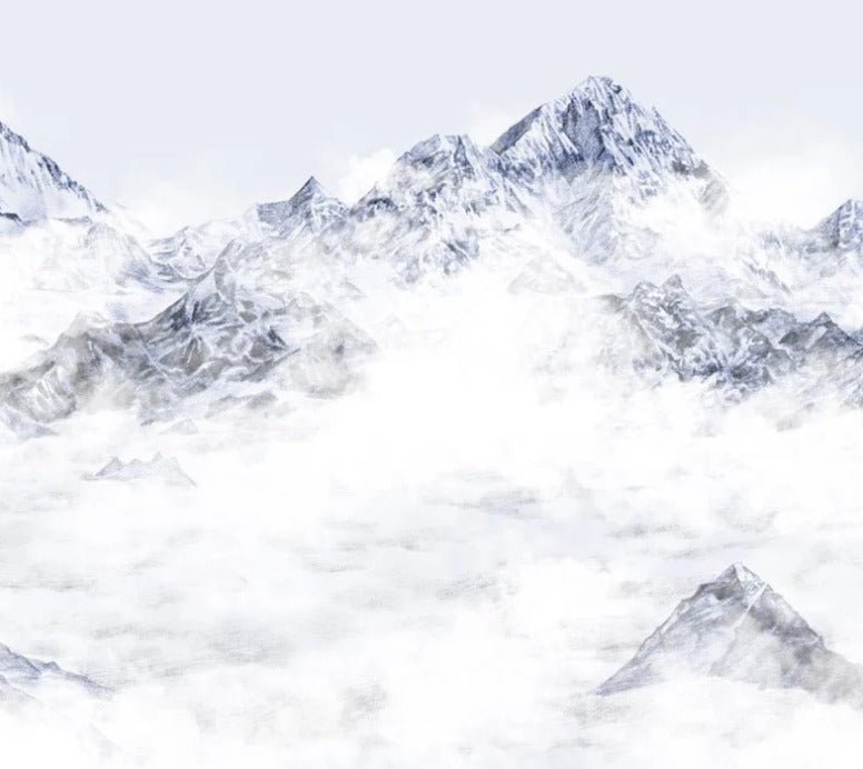 Papier peint Mont Everest bleu