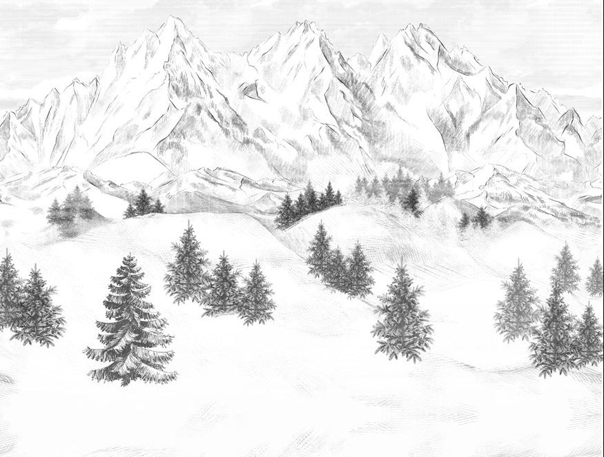 Papier peint montagne sommets de Chamonix