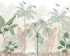 Papier peint panoramique jungle pastel