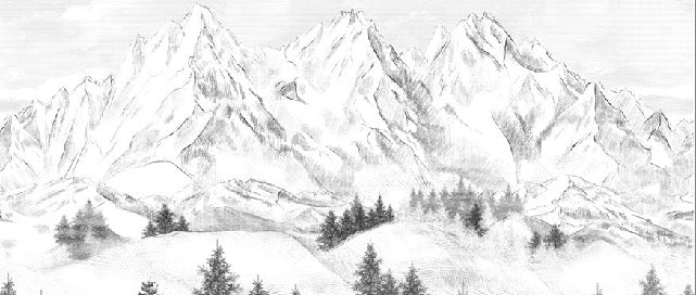 Papier peint montagne sommets de Chamonix, XXL, tendance