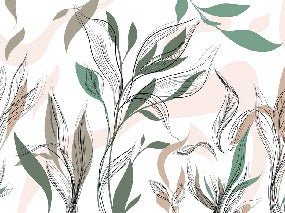 Graphic flower panoramic wallpaper
