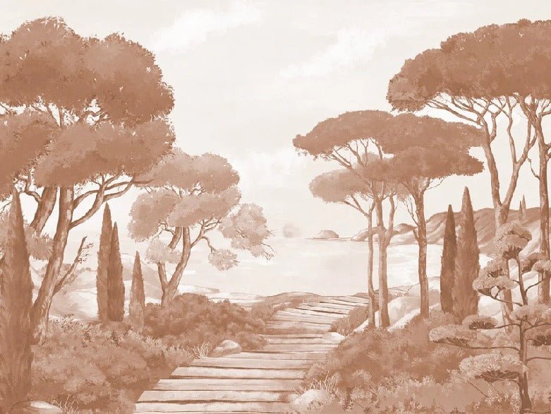 Wallpaper stroll in the calanques terracotta