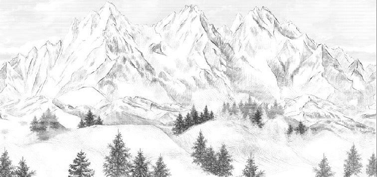 Papier peint montagne sommets de Chamonix