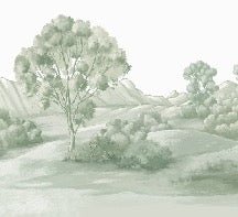 Papier peint paysage poétique vert