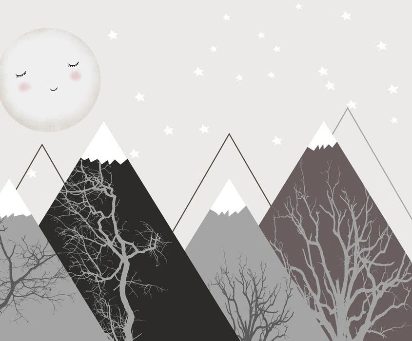 Papier peint enfant scandinave lune