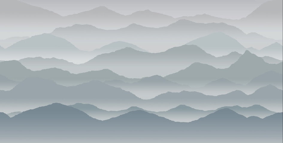 Papier peint panoramique cimes mist
