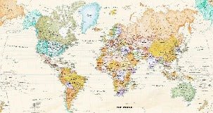 Papier peint original carte du monde