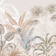 Panoramic terracotta jungle wallpaper