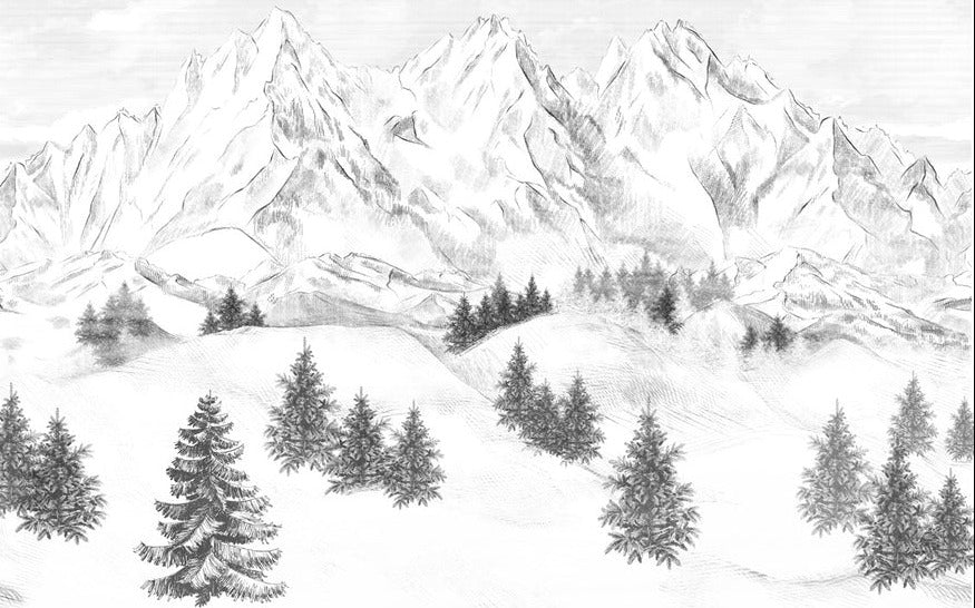Papier peint montagne sommets de Chamonix