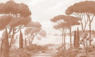 Papier peint balade dans les calanques terracotta, XXL, tendance