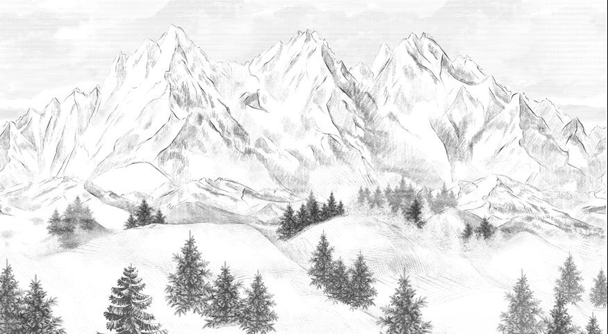 Papier peint montagne sommets de Chamonix