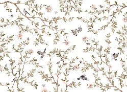 Papier peint oiseau chambre enfant