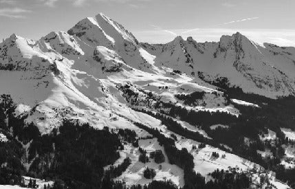 Papier peint montagne noir et blanc les Aravis