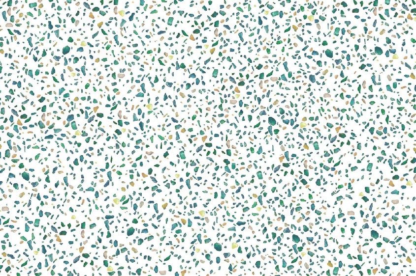 Papier peint effet terrazzo anisé