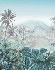 Papier peint tendance tropical bleu, XXL, tendance