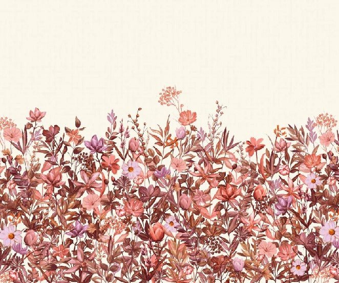 Papier peint fleurs au pinceau