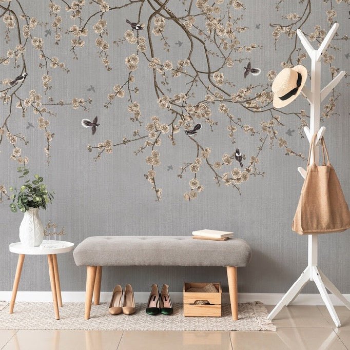 Papier peint branches fleuries, XXL, tendance
