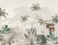 Panoramic jungle eden green wallpaper